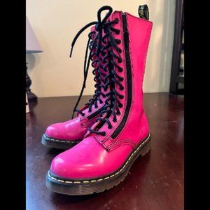 Dr Martens Hot Pink 14-Eyelet Combat Boots 9733 Size 7